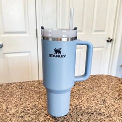 Light Blue Stanley 40 Oz Stainless Steel Tumbler | Leak-Proof Vacuum Insulated Travel Mug | Hot & Cold