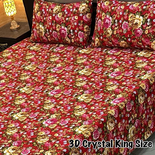 CRYSTAL COTTON BEDSHEET SET - 3 PCS (PREMIUM)