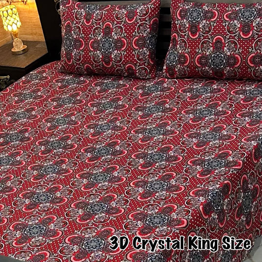CRYSTAL COTTON BEDSHEET SET - 3 PCS (PREMIUM)