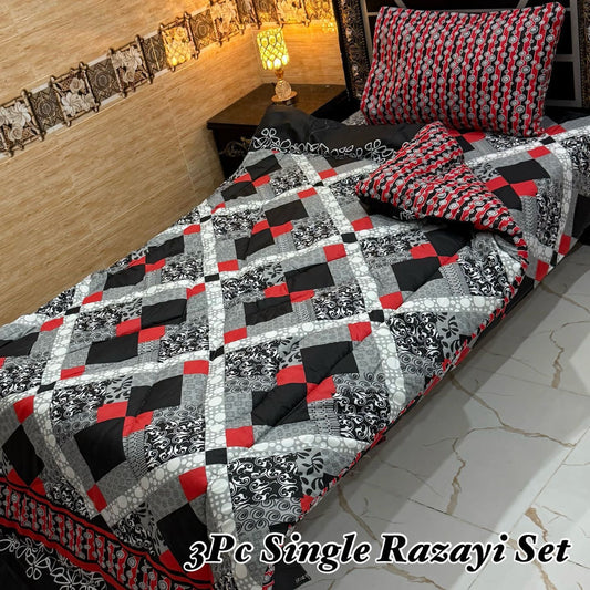 WINTER SINGLE RAZAI SET – 3 PCS