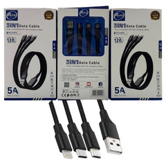 3-in-1 Fast Charging Cable 100W 480Mbps 120cm Type-C Micro Lightning Durable Design