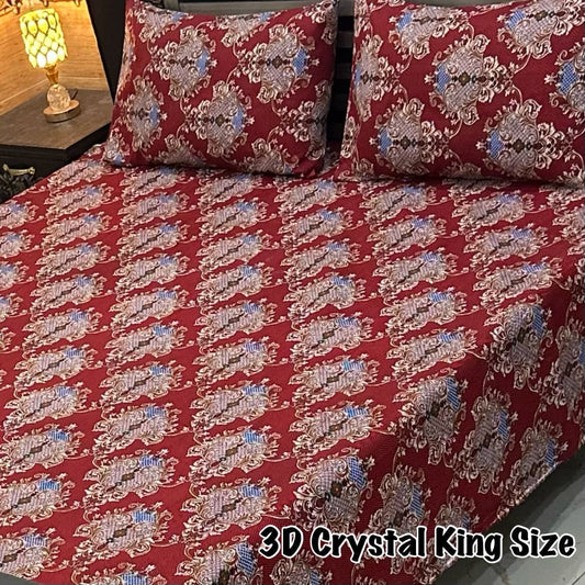 CRYSTAL COTTON BEDSHEET SET - 3 PCS (PREMIUM)
