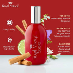 Royal Mirage Sport Eau De Cologne 120ml | Long-Lasting Refreshing Unisex Perfume