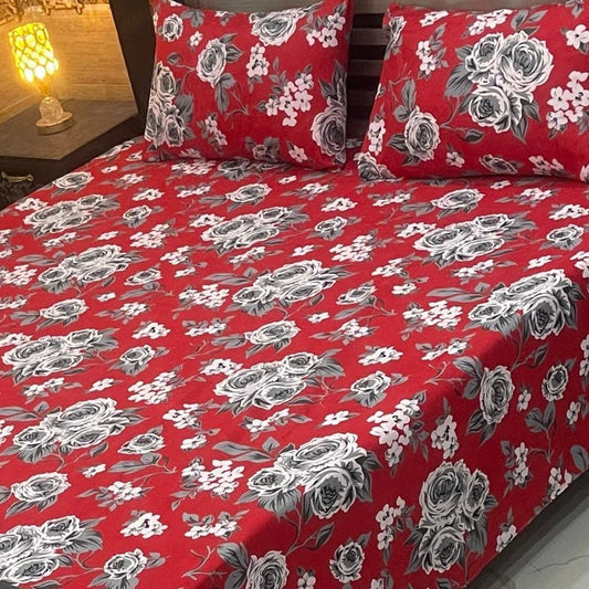 CRYSTAL COTTON BEDSHEET SET - 3 PCS (PREMIUM)