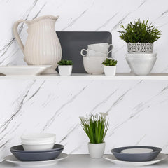 White & Grey | Marble Sheet Sticker 60x200cm | Waterproof Self-Adhesive PVC Wallpaper for Furniture Walls