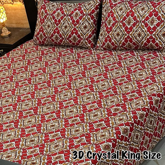 CRYSTAL COTTON BEDSHEET SET - 3 PCS (PREMIUM)
