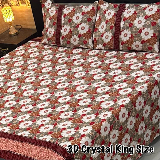 CRYSTAL COTTON BEDSHEET SET - 3 PCS (PREMIUM)