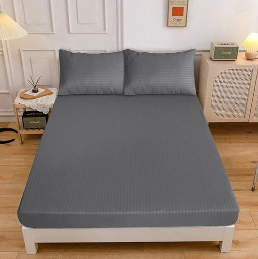 LUXURY SOLID STRIPES FITTED SHEET