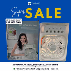 9 Inch Mist Fan | Portable Air Conditioner Fan | Mist Water, And Humidifier Function | Led Night Light Water Mist | Random Color