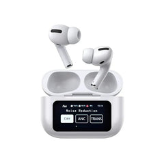 White A9 Pro ANC Bluetooth 5.4 Wireless Earbuds with Smart Screen and Active Noise Cancellation