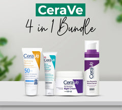 CeraVe 4-in-1 Skincare Kit | Cleanser, Serum, Sunblock & Night Cream | Dermatologist-Approved Routine