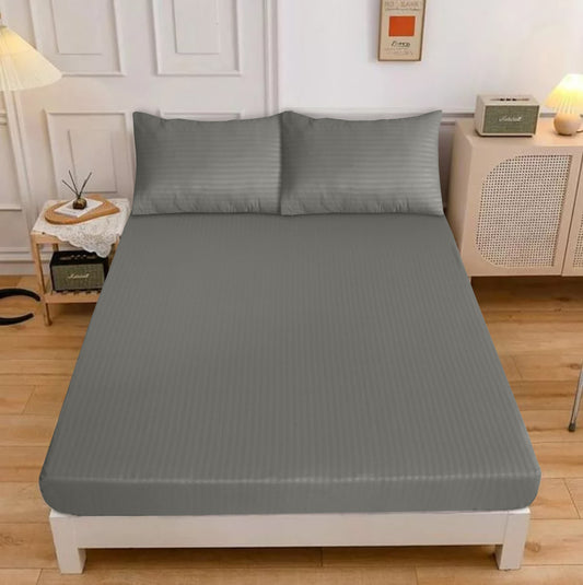 LUXURY SOLID STRIPES FITTED SHEET