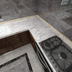 White & Dark Grey | Marble Sheet Sticker 60x200cm | Waterproof Self-Adhesive PVC Wallpaper for Furniture Walls