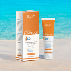 Haya Tinted Sunblock SPF 60+ | Natural Tint | Broad Spectrum UV Protection | Lightweight & Non-Greasy