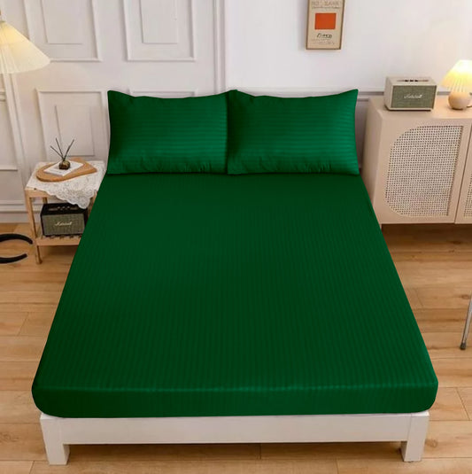 LUXURY SOLID STRIPES FITTED SHEET