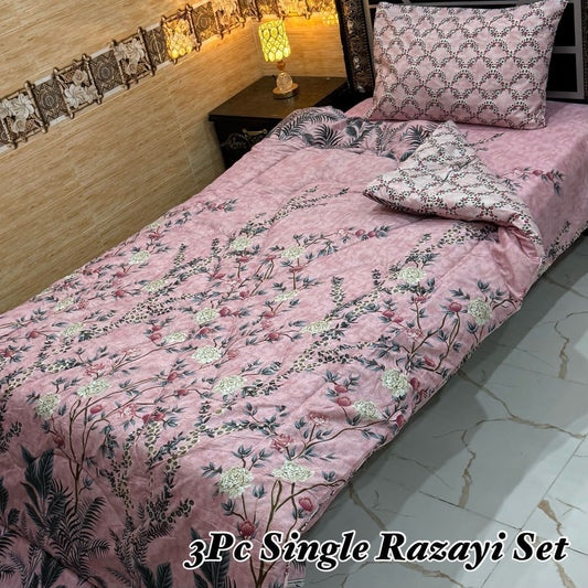 WINTER SINGLE RAZAI SET – 3 PCS  (Heavy Filling)