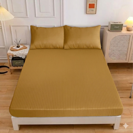 LUXURY SOLID STRIPES FITTED SHEET