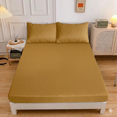 LUXURY SOLID STRIPES FITTED SHEET