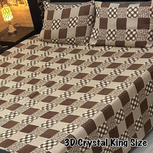 CRYSTAL COTTON BEDSHEET SET - 3 PCS (PREMIUM)