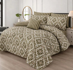 ROYAL OIIVE MEDALLION KING COMFORTER SET- 7 PCS