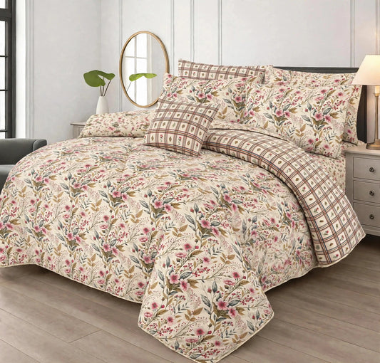 ROSE VINE KING COMFORTER SET - 7 PCS