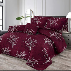 RED DECON KING COMFORTER SET – 7 PCS