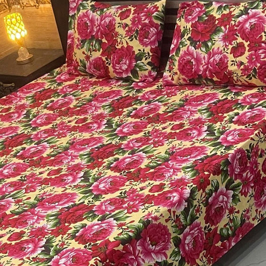 CRYSTAL COTTON BEDSHEET SET - 3 PCS (PREMIUM)