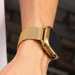 Gold | Apple Watch Milanese Magnetic Loop Strap | Stainless Steel Band  | 42mm / 44mm / 45mm
