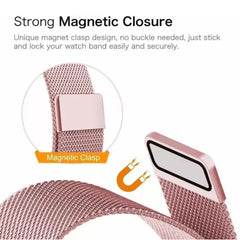 Rose Pink | Apple Watch Milanese Magnetic Loop Strap | Stainless Steel Band  | 42mm / 44mm / 45mm