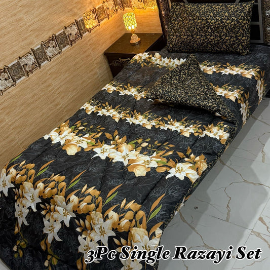 WINTER SINGLE RAZAI SET – 3 PCS  (500 GSM Heavy Filling)