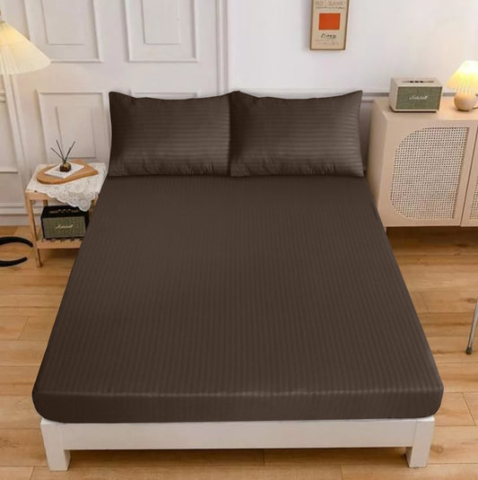 LUXURY SOLID STRIPES FITTED SHEET