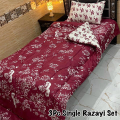 WINTER SINGLE RAZAI SET – 3 PCS  (500 GSM Heavy Filling)