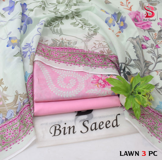 Fabrics 3 Piece | Top Bottom Dupatta |  Lawn Stuff