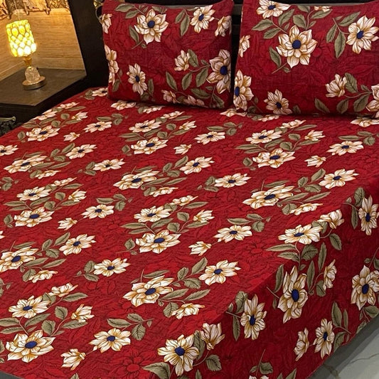 CRYSTAL COTTON BEDSHEET SET - 3 PCS (PREMIUM)