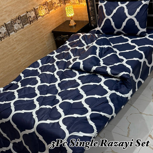 WINTER SINGLE RAZAI SET – 3 PCS  (500 GSM Heavy Filling)