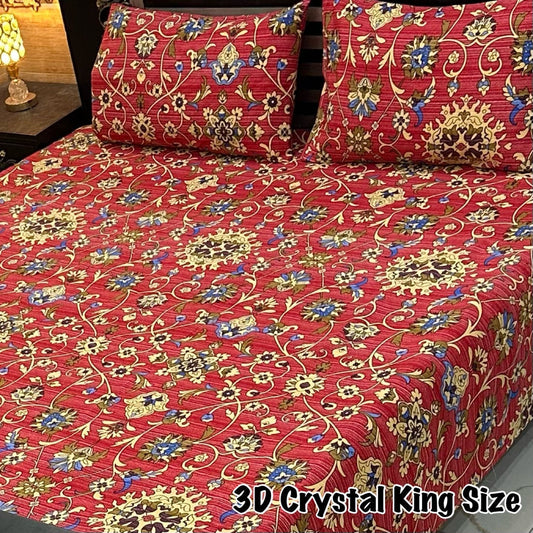 CRYSTAL COTTON BEDSHEET SET - 3 PCS (PREMIUM)