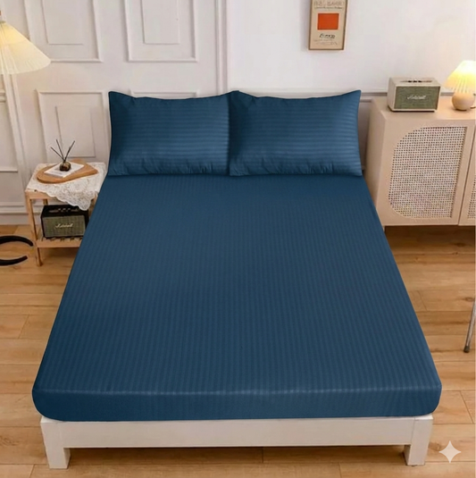 LUXURY SOLID STRIPES FITTED SHEET