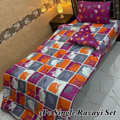 WINTER SINGLE RAZAI SET – 3 PCS  (Heavy Filling)