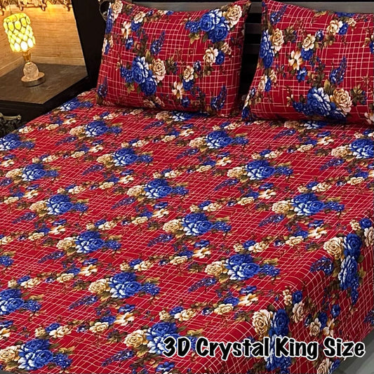 CRYSTAL COTTON BEDSHEET SET - 3 PCS (PREMIUM)