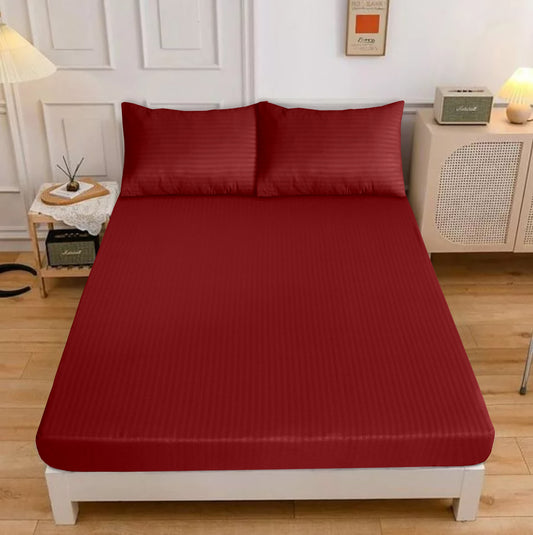 LUXURY SOLID STRIPES FITTED SHEET