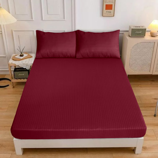 LUXURY SOLID STRIPES FITTED SHEET