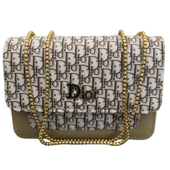 Beige | Dior Oblique Canvas & Leather Flap Clutch | Luxury Designer Handbag for Women