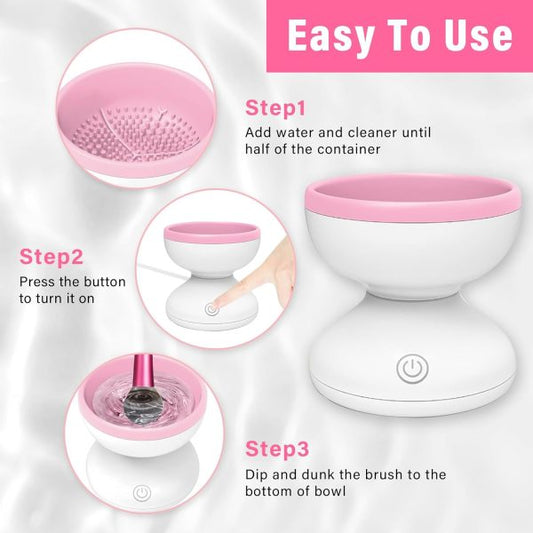 Electric Makeup Brush Cleaner Machine - Automatic |  USB Rechargeable & Gentle on Bristles | Random Color