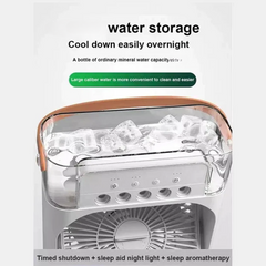 9 Inch Mist Fan | Portable Air Conditioner Fan |  Mist Water, And Humidifier Function | Led Night Light Water Mist | Random Color