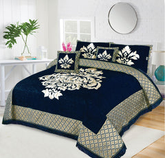 Velvet Bed Sheet F-172 BLUE