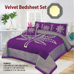 Velvet Bed Sheet F-122 PURPLE