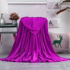 PURPLE MICROFIBER PLUSH BLANKET