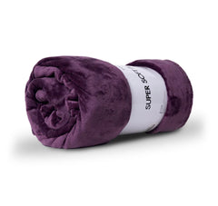 PLUM PLUSH MICROFIBER PLUSH BLANKET