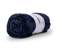 NAVY BLUE MICROFIBER PLUSH BLANKET