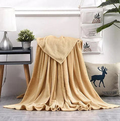 BROWN MICROFIBER PLUSH BLANKET